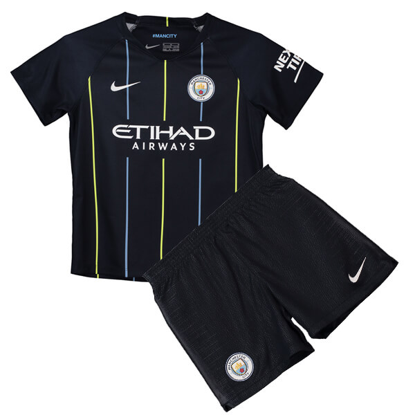 Kids Manchester City 2018-19 Away Soccer Shirt With Shorts